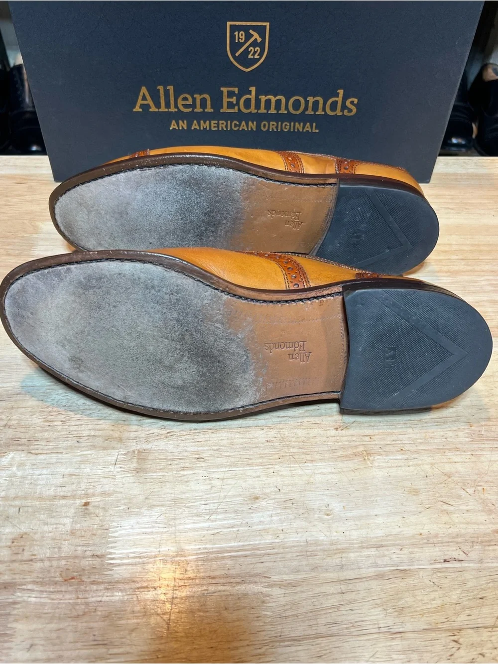 Allen Edmonds Strand Men’s Walnut Leather Cap Toe Oxfords w/ Patinas Sz 9D 🇺🇸